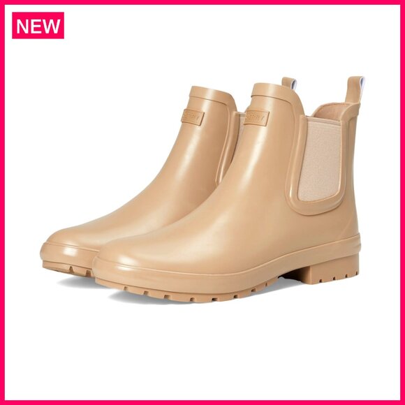Women's Waterproof Chelsea Rain Boots Slip-On Ankle Boots Outdoor